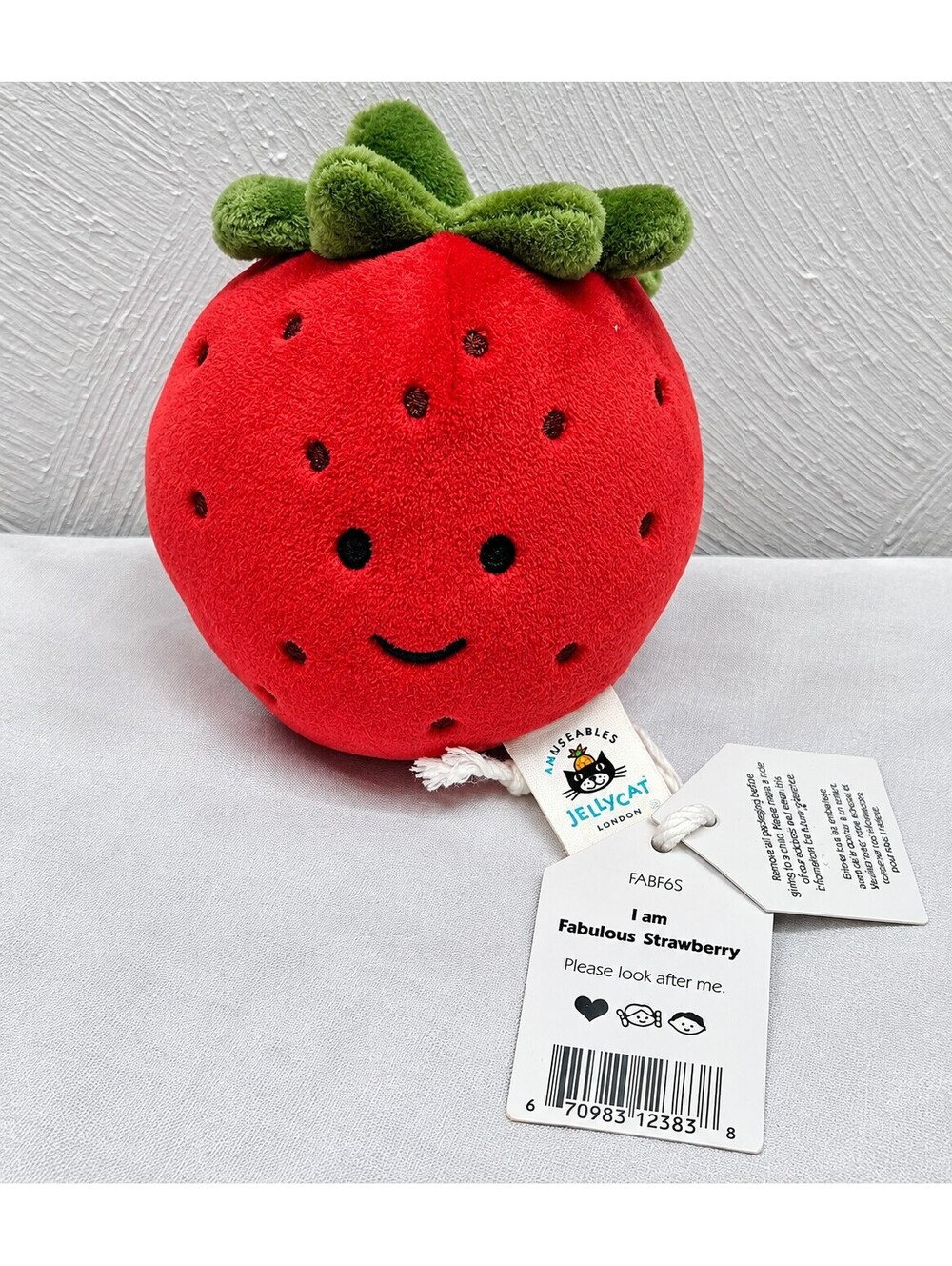 Jellycat Fabulous Strawberry Amuseables Plush FABF6S 3" Red Fruit With Tags